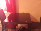 Black glass table with 2 chairs