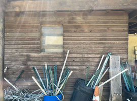 Three timber stable panels