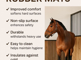 Rubber Mats-Heavy Duty-Gym/Garage/Stable/Horses/Pony/Side Wall 6x4ft x 12,16 and 18mm/Hammer Top