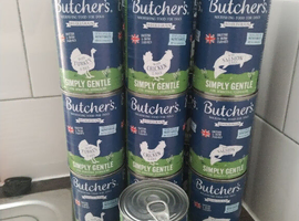 19x cans of Butchers sensitive dog food