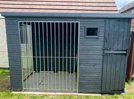 Wooden dog kennels and runs