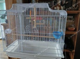 Large White Puerto Rica bird cage with stand