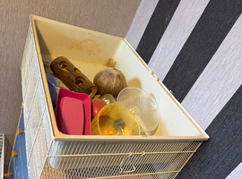 3 hamster cages and accessories