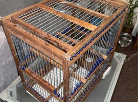 Handmade Wooden cage for canary and goldfinch