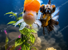 2 fancy gold fish