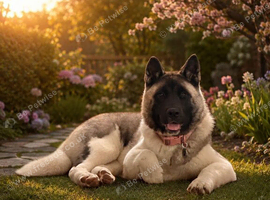 Beautiful American Akita pup