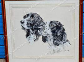 Beautiful painting of 2 spaniels