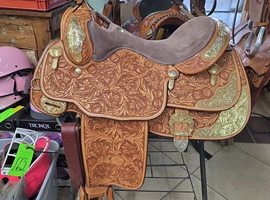 Billy Cook Maker 16" Western Saddle &ndash; Silver Conchos &ndash; Very Good Condition