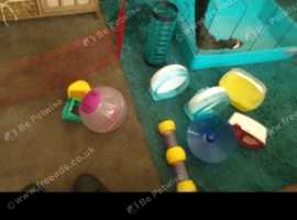 Hamster cage with accessories