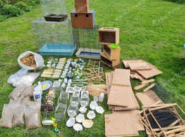 Aviary bird bundle - food, feeders, cages, plus more