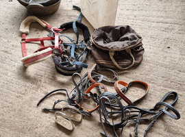 Headcollers full bridles 2 rubber feed tubs