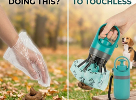 Portable Dog Poop Scooper with Waste Bag Pouch & Dispenser