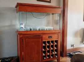 200l  aquarium cabinet and tank with wine rack