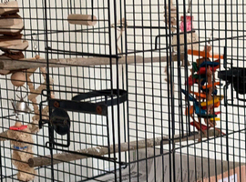 Two bird cages
