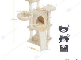 Yaheetech 107cm Cat Tree Cat Climbing Tower with Scratching Posts