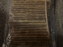 100 small natural hide twist chews