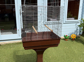 Large open top bird cage with stand