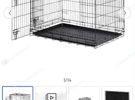 Large 36" Dog/Cat Cage - Double Door, Foldable