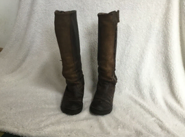 Brown Leather and Suede Riding Boots
