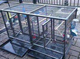 Strong Spacious double bird parakeet cage Two sections