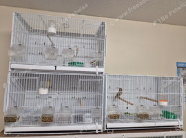 X3 white plastic cages