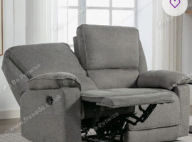 2 seater grey recliner sofa