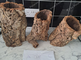 3 large pieces of natural cork bark tunnels for reptiles tarantulas hamsters gerbils etc, individual prices
