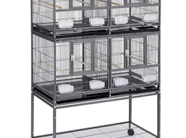 x3 Yaheetech Double Stackable Wide Bird Cage with Rolling Stand Divided Breeder Cage x3