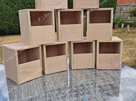 Plywood open faced finch nest boxes