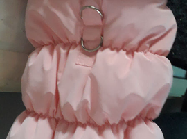 BABY PINK WARM DOG COAT SMALL SIZE AVAILABLE WITH A MATCHING PINK HARNESS AND LEAD SET FOR JUST &pound;40 ono FOR ALL