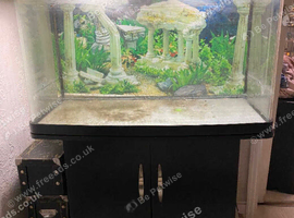 3ft Curved Aquarium Fishtank with Cabinet and Light