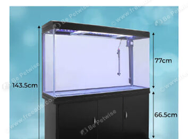 300ltr fish tank in black with matching stand