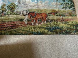 Horse design vintage rug