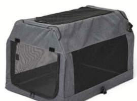 Black foldable medium size pet carrier