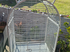 Large parrot cage grey
