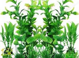 Fish Tank Plants, 10pcs Aquarium Decor Green Plants Artificial Aquarium Plants