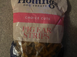 Natural pork, pig ear strips 500gms