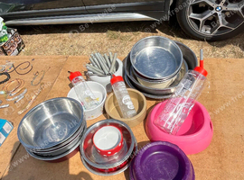 Bowls for sale , ice blocks and bottles