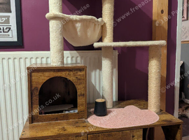 Cat Litter hidey and cat Post