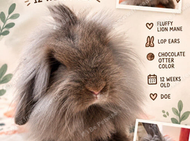 12 Week Old Chocolate Lion Lop Doe