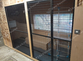 Cattery/Kennel lockable door panel 1.8m x 1 8m. Galvanised and powder coated in black