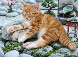 Adorable fluffy ginger kitty