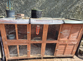 Pets at Home 2 Storey Wooden Rabbit Hutch 6 Foot, with thermal cover.