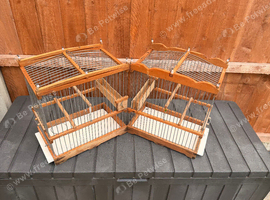 x2 wooden goldfinch & mule cages
