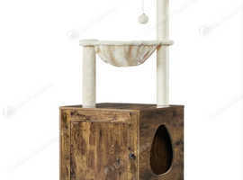 Paw hut cat tree with litter enclosure