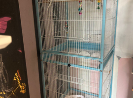 PawHut 2 in 1 cage and two budgie&rsquo;s