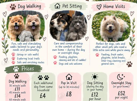 Dog Walking, Pet Sitting & Pop Ins