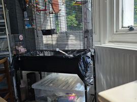 Large bird cage with stand
