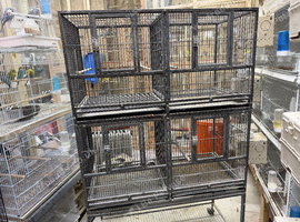 Yaheetetch black stackable bird cage