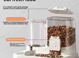 Automatic Dog Cat Feeder and Water Dispenser Gravity Food Feeder and Waterer Set with Pet Food Bowl Universal Pet Products